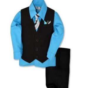 Johnnie Lene Boys Pinstripe Formal Suit Set New